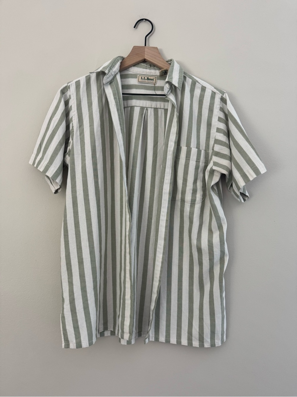 Lands End Vintage Cotton Women’s Small Stripe Cabana Shirt Cool Weave Vacation